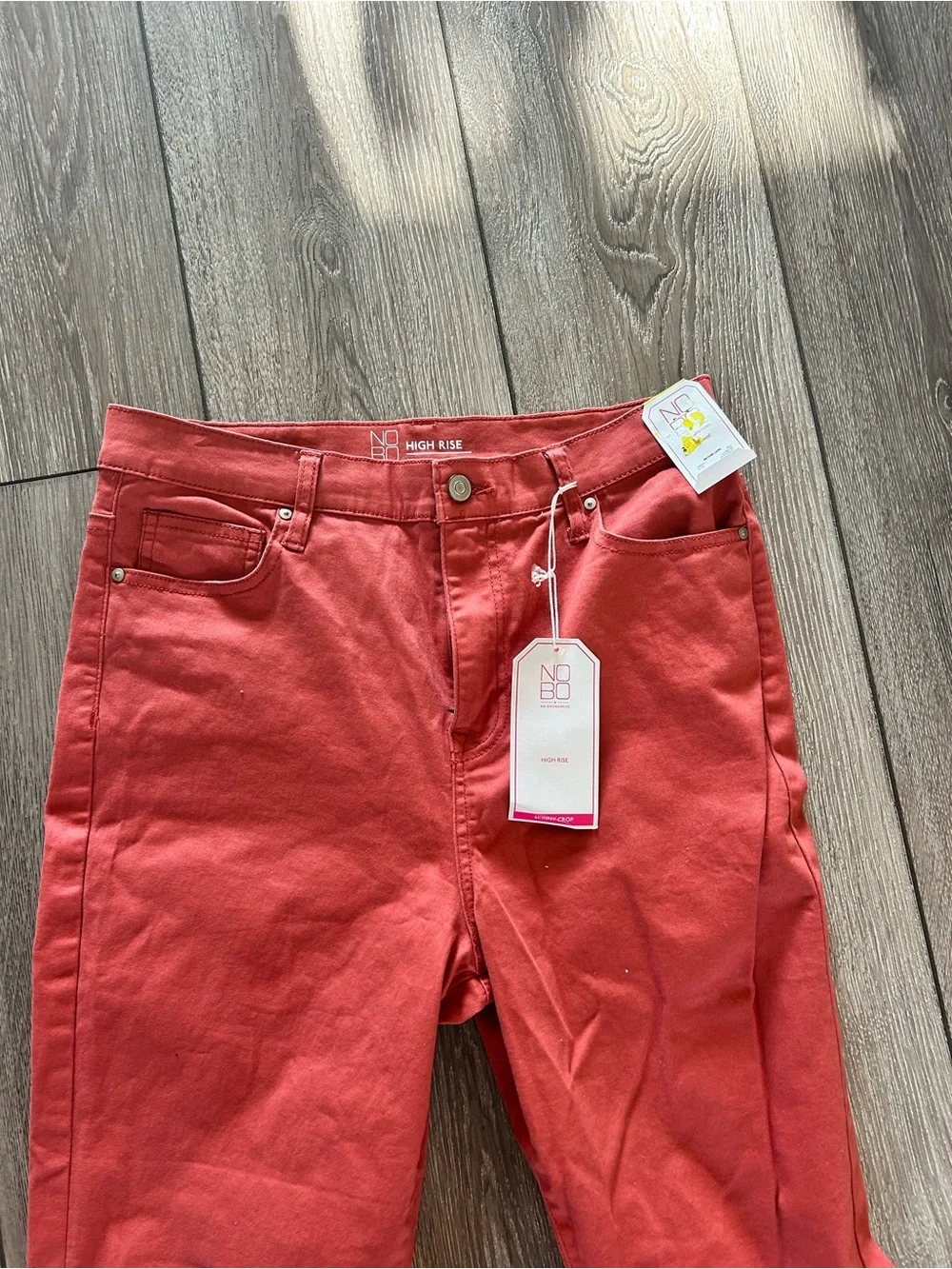No Boundaries Coral Red Ankle Cropped Jeans